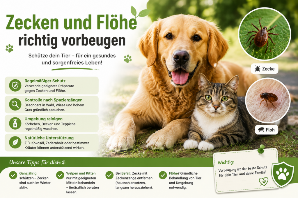 Zecken und Flöhe