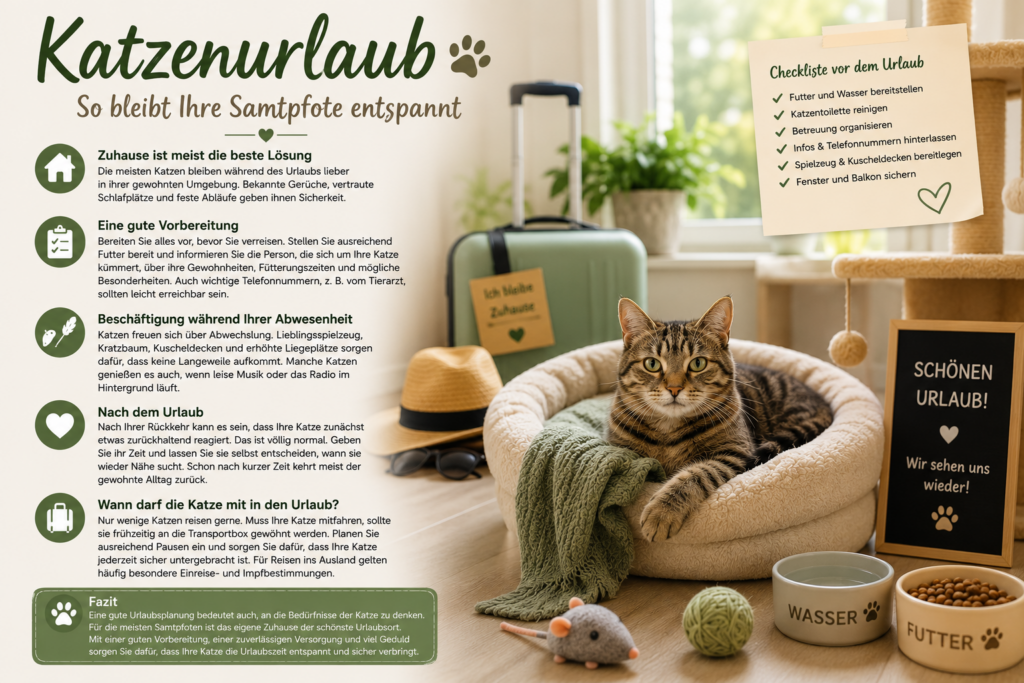 Katzen und Urlaub – So bleibt Ihre Samtpfote entspannt