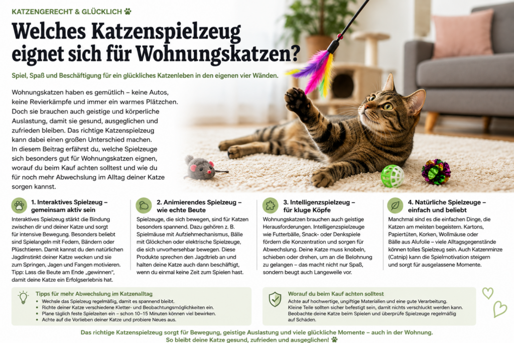 Welches Katzenspielzeug eignet sich für Wohnungskatzen?
